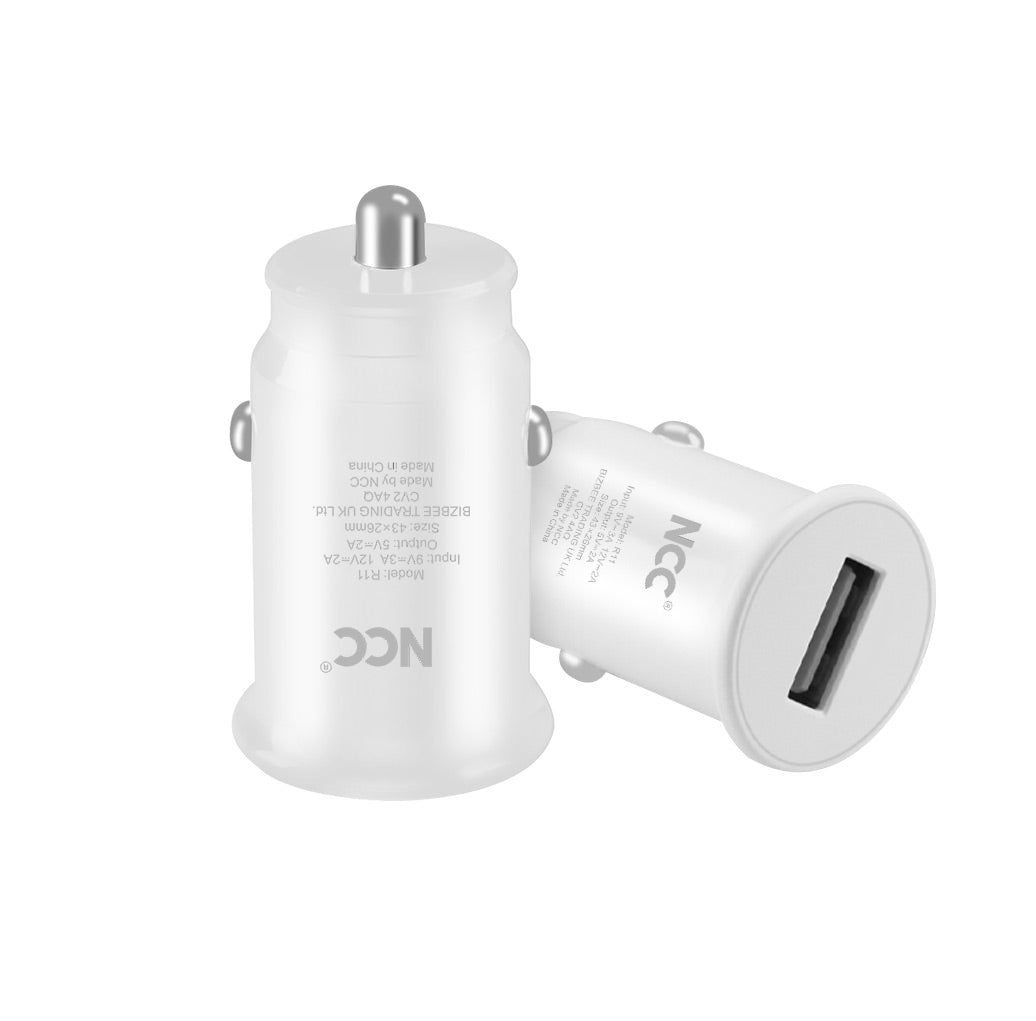 10W  Chargeur de voiture mini à port unique Blanc