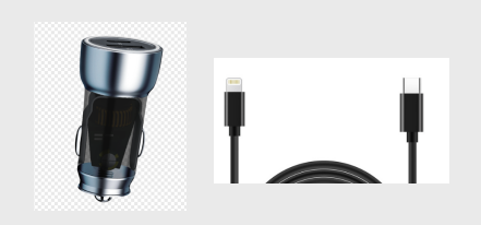 48W Chargeur de voiture C-L noir