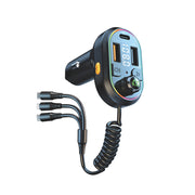 65W Chargeur de voiture avec câble intégré Lumière ambiante RVB