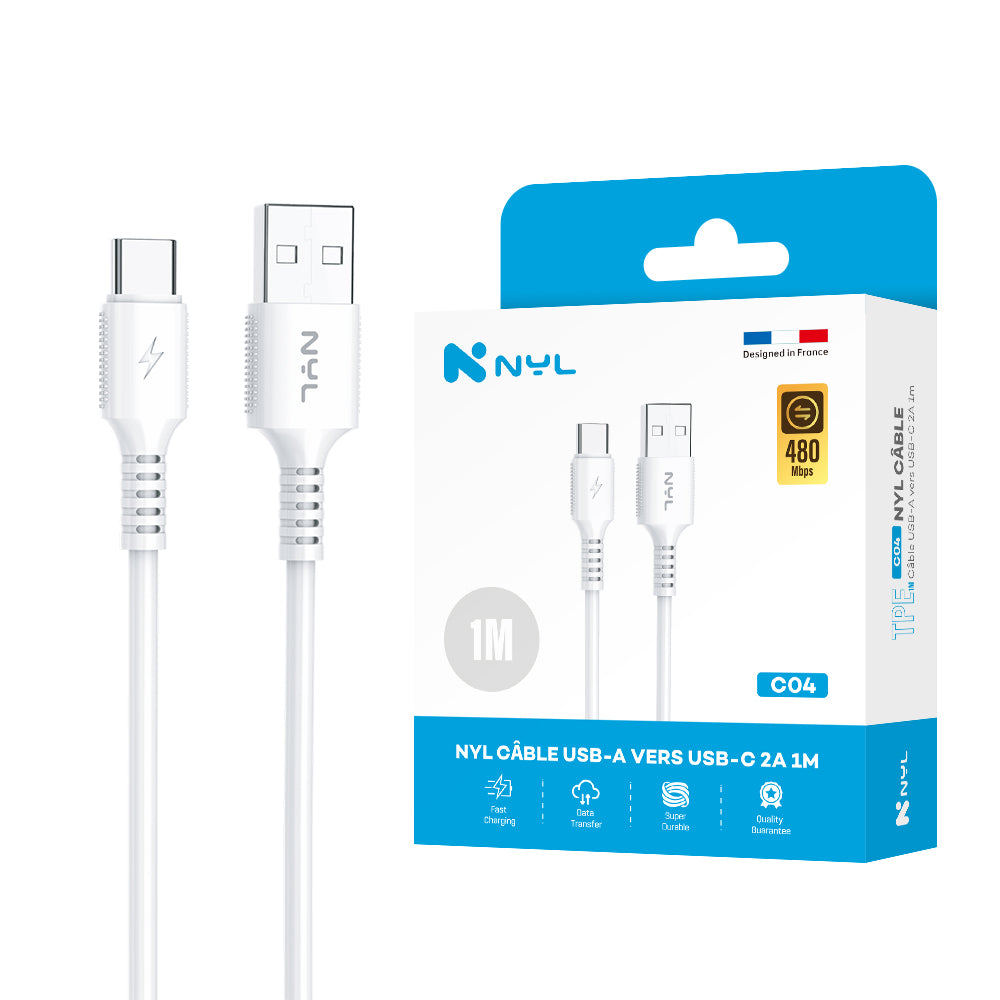 Câble NYL USB-A vers Type-C 1M