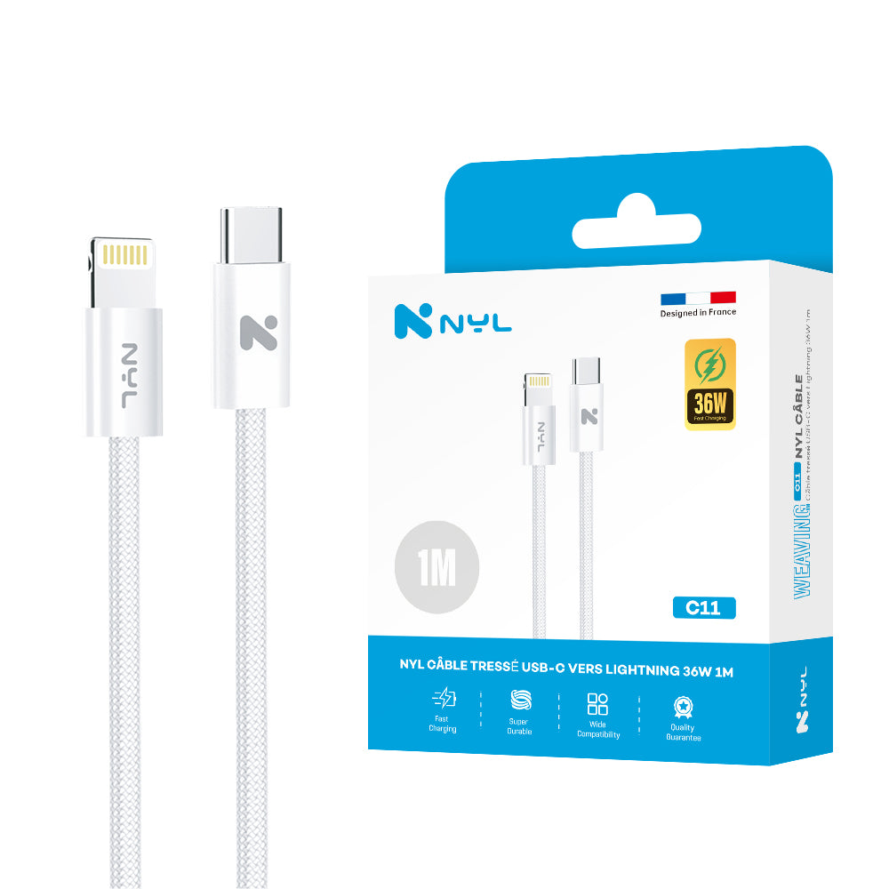 Câble Type-C vers Lightning 36W 1M tressé