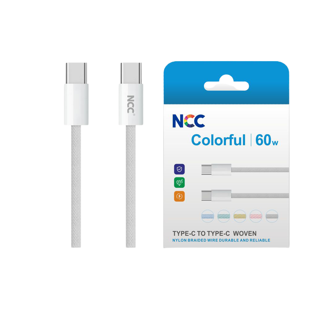Câble Type-C vers Type-C (tissé 60 W) 1M